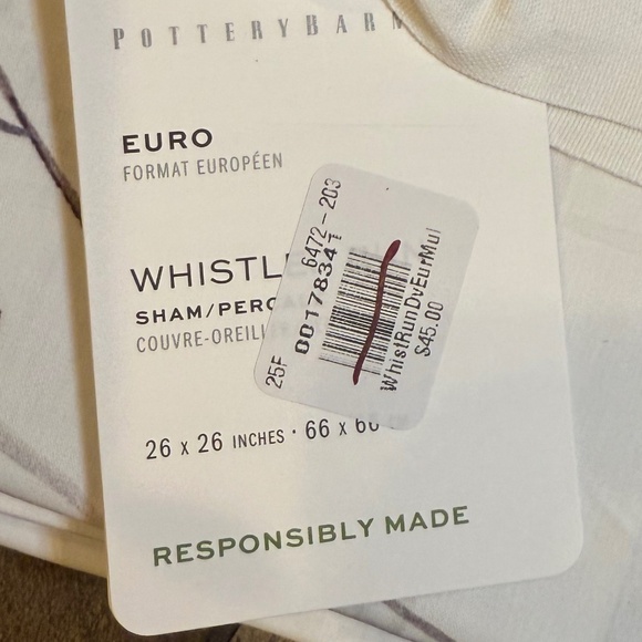 Whistler Run Euro Sham - Pottery Barn - Picture 4 of 6